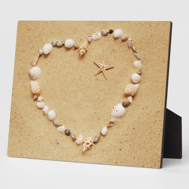 Seashell Heart mit Starfish Fotoplatte (Seite)