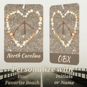 Seashell Heart Peace Sign OBX Beach NC Autolufterfrischer