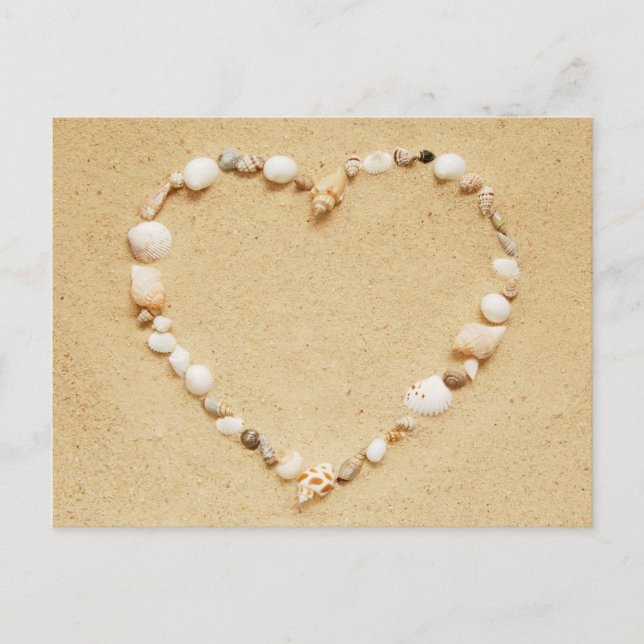 Seashell Heart Postkarte (Vorderseite)