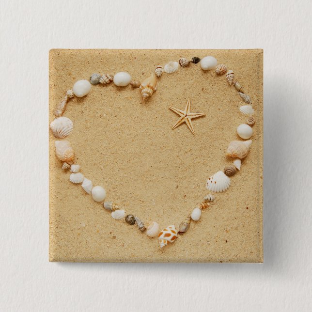 Seashell Herz mit Starfish Button (Vorderseite)