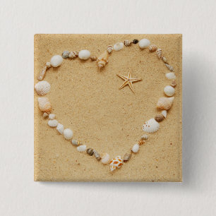 Seashell Herz mit Starfish Button