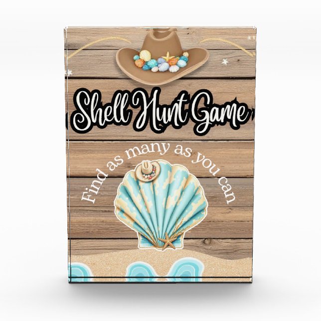Seashell Hunt Sign Fotoblock (Vorderseite)