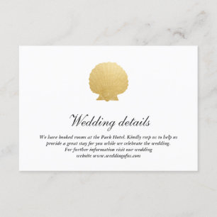 Seashell Imitate Gold Foil Angaben zur Hochzeit Einladung