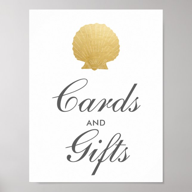 Seashell Imitate Gold Foil | Hochzeitszeichen für  Poster (Vorne)