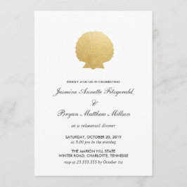 Seashell Imitate Gold Foil | Ocean Probe Dinner Einladung