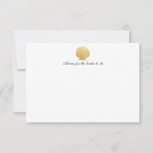 Seashell Imitate Gold Foil Ocean Wedding Advice Hinweiskarte