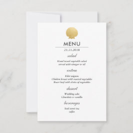 Seashell Imitate Gold Foil | Ocean Wedding Menu Einladung