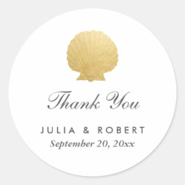 Seashell Imitate Gold Foil | Ocean Wedding Vielen Runder Aufkleber