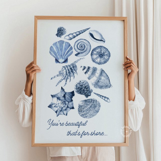 Seashell Kinderzimmer Personalisiertes Zitat druck Poster (Seashell Nursery Print Personalized Quote)