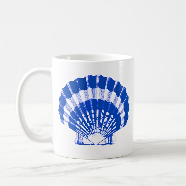 Seashell - Kobalt blau und weiß Tasse (Links)