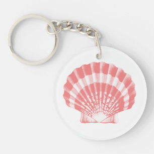Seashell - Korallen rosa und weiß Schlüsselanhänger