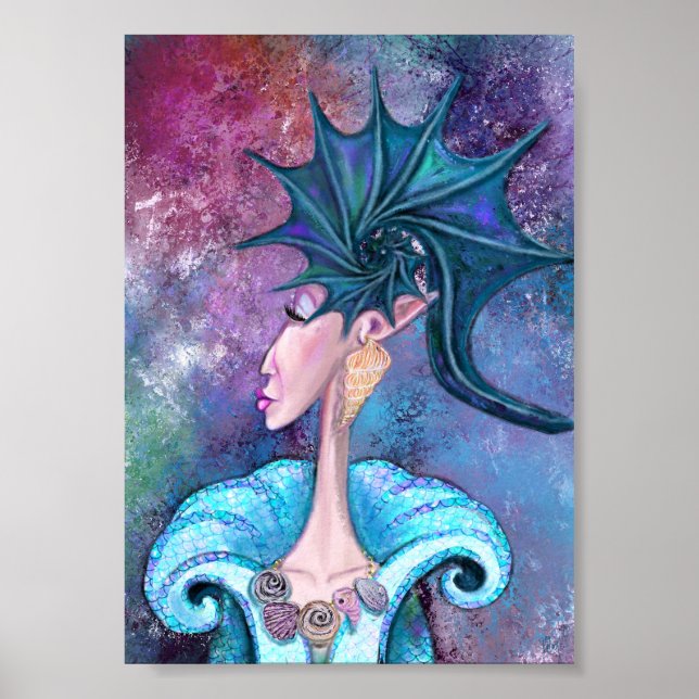 Seashell Lady Poster - Malerei (Vorne)