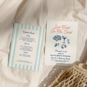 Seashell Letzter Toast Küste Bachelorette Wochenen Einladung