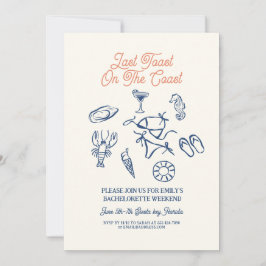Seashell Letzter Toast Küste Bachelorette Wochenen Einladung