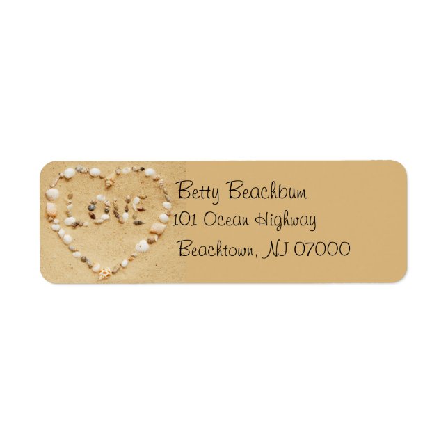 Seashell Liebe Address Labels (Vorne)