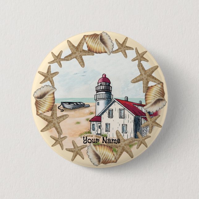 Seashell Lighthouse Button (Vorderseite)