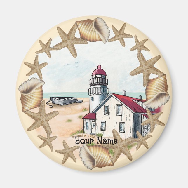 Seashell Lighthouse Magnet (Vorne)