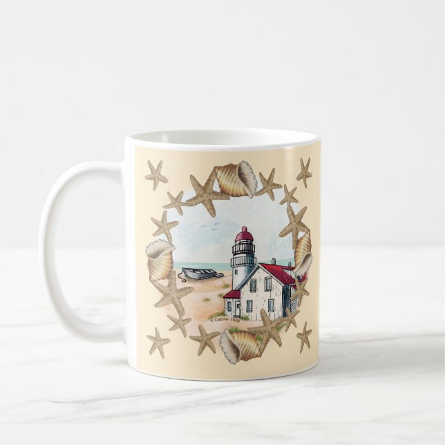 Seashell Lighthouse Tasse (Links)
