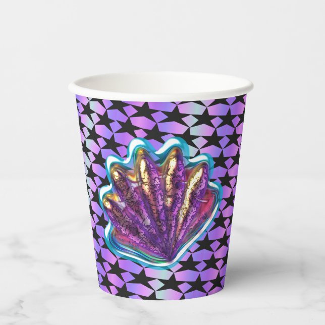 SeaShell Mermaid Party Paper Cups Pappbecher (Vorderseite)