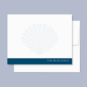 Seashell mit Navy Blue Band Family Stationierung Mitteilungskarte