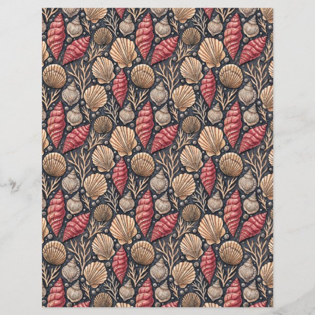 Seashell-Muster Doppelseiten-Scrapbook-Papier (Vorderseite)