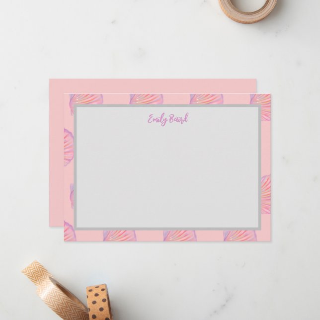 Seashell Note Card Mitteilungskarte (Vorderseite/Rückseite Beispiel)