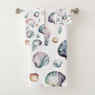 Seashell Ocean Beach Sea Muschel Design 358 Badhandtuch Set