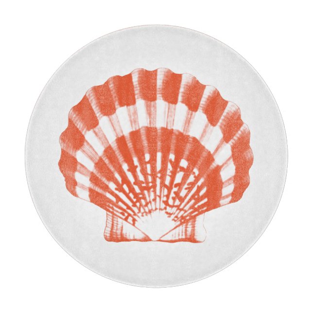 Seashell - orange und weiß schneidebrett (Vorderseite)