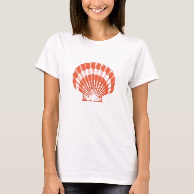 Seashell - orange und weiß T-Shirt (Vorderseite)