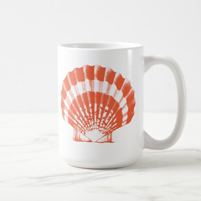 Seashell - orange und weiß tasse (Rechts)