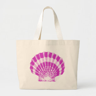 Seashell - orchid und weiß jumbo stoffbeutel