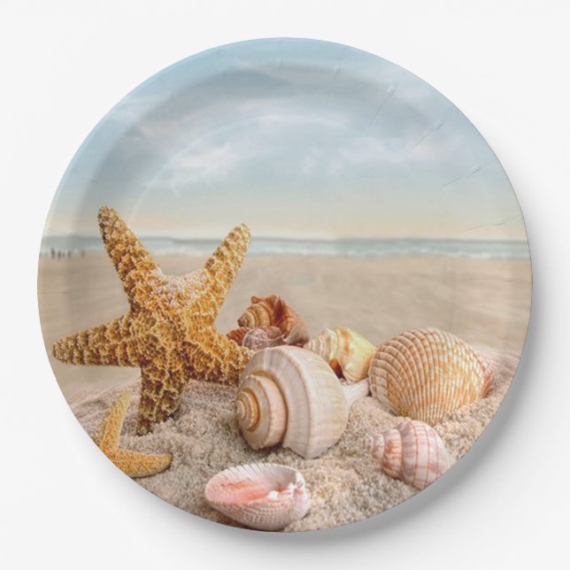 Seashell-Party-Papier-Teller Pappteller (Vorderseite)
