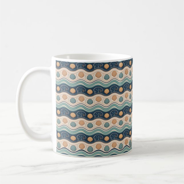 Seashell Pattern Coffee Tasse (Links)