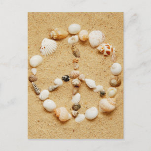 Seashell Peace Sign Postcard Postkarte