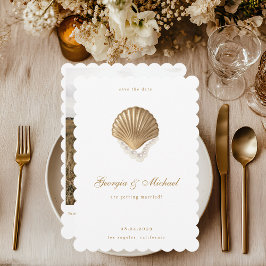 Seashell & Pearls Goldküste Hochzeit Save The Date