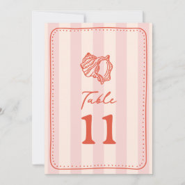 Seashell Pink Stripe Wedding Einladung