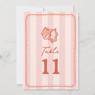 Seashell Pink Stripe Wedding Einladung