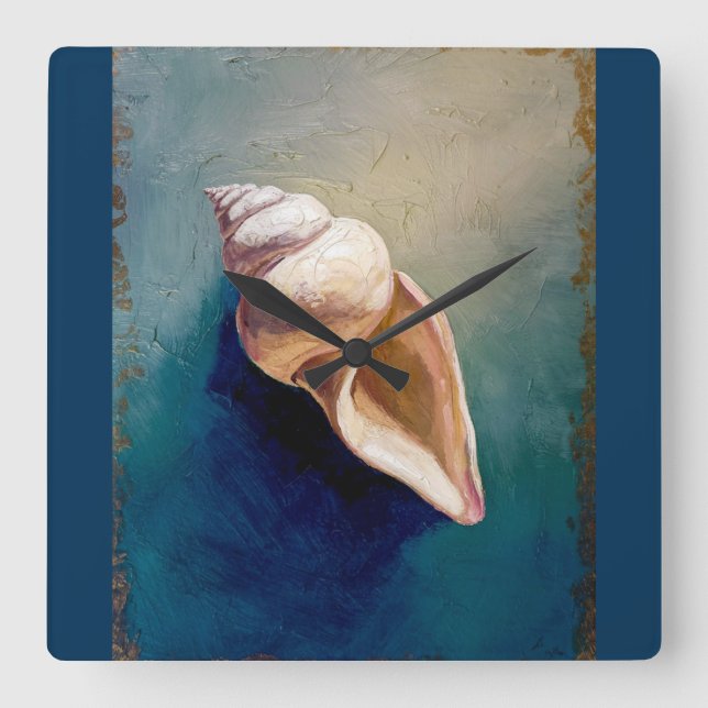Seashell Quadratische Wanduhr (Vorderseite)