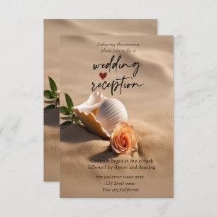 Seashell Rose Sand Empfang Einladung