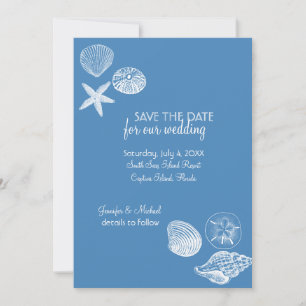 Seashell-Sammlungs-Save the Date Mitteilung Save The Date