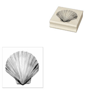Seashell ,Scallop Muschel ,Muschel Gummi Briefmark Gummistempel