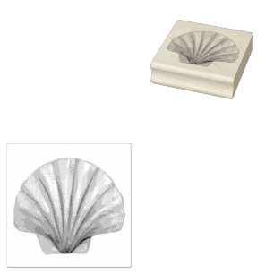 Seashell ,Scallop Muschel ,Muschel Gummi Briefmark Gummistempel