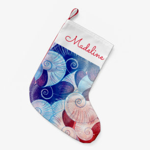 Seashell Scanner-Muster  Name hinzufügen Kleiner Weihnachtsstrumpf