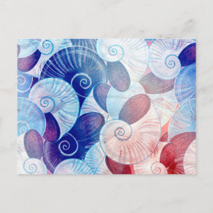 Seashell Scene Pattern Postkarte