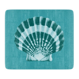 Seashell - Schattierungen in aquamarinem Blau Schneidebrett