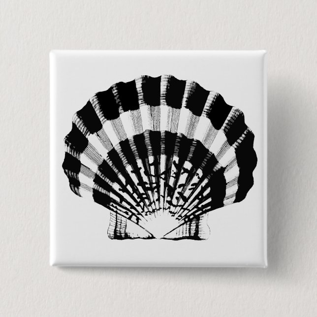 Seashell - schwarz und weiß button (Vorderseite)