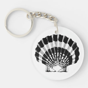 Seashell - Schwarz und Weiß Schlüsselanhänger