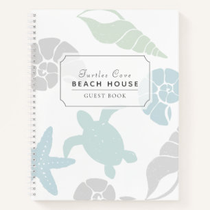 Seashell & Sea Turtle Vacation - Gästebuch Notizbuch