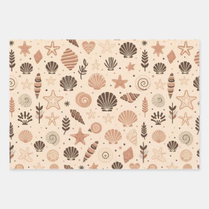 Seashell Seamless Pattern Geschenkpapier Set