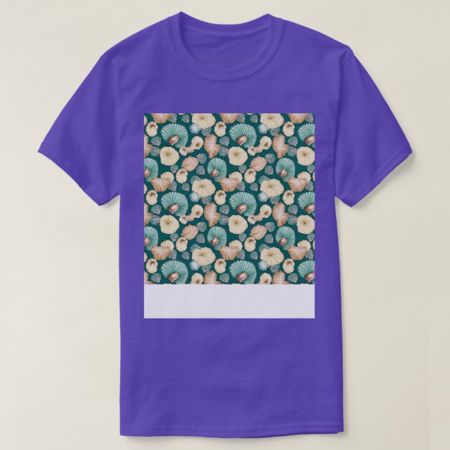 Seashell Seamless Pattern Sea Muschel Clam Beach S T-Shirt (Design vorne)